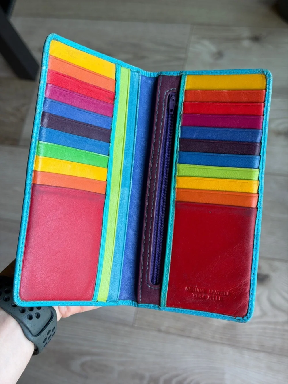 Dallatti Leather Wallet Rainbow Card Slots - Picture 1 of 12